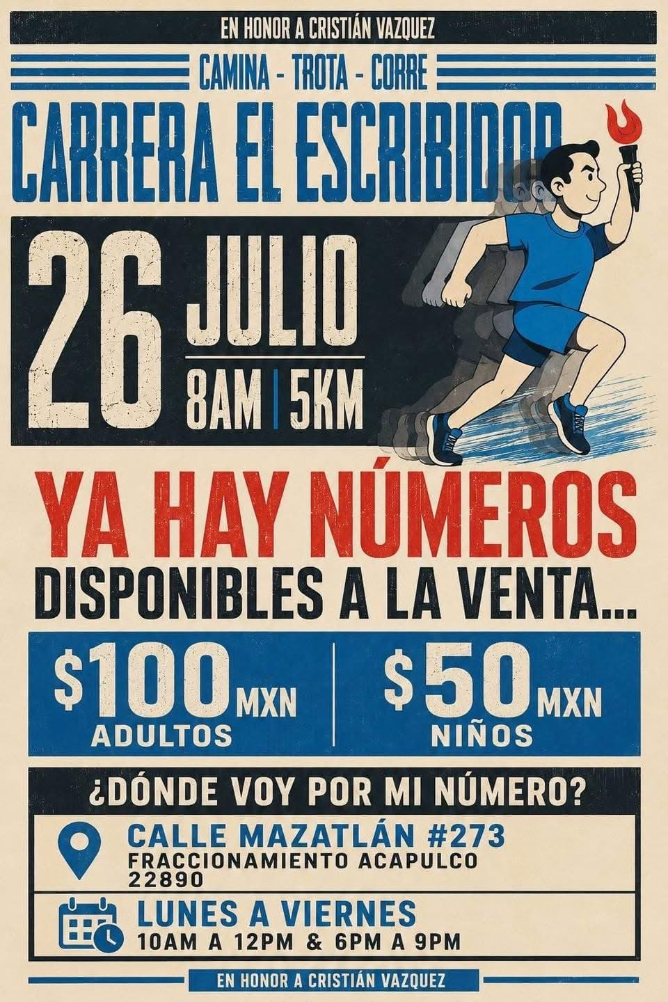 Correrán en memoria de Christian Vázquez; esperan duplicar la participación en Ensenada