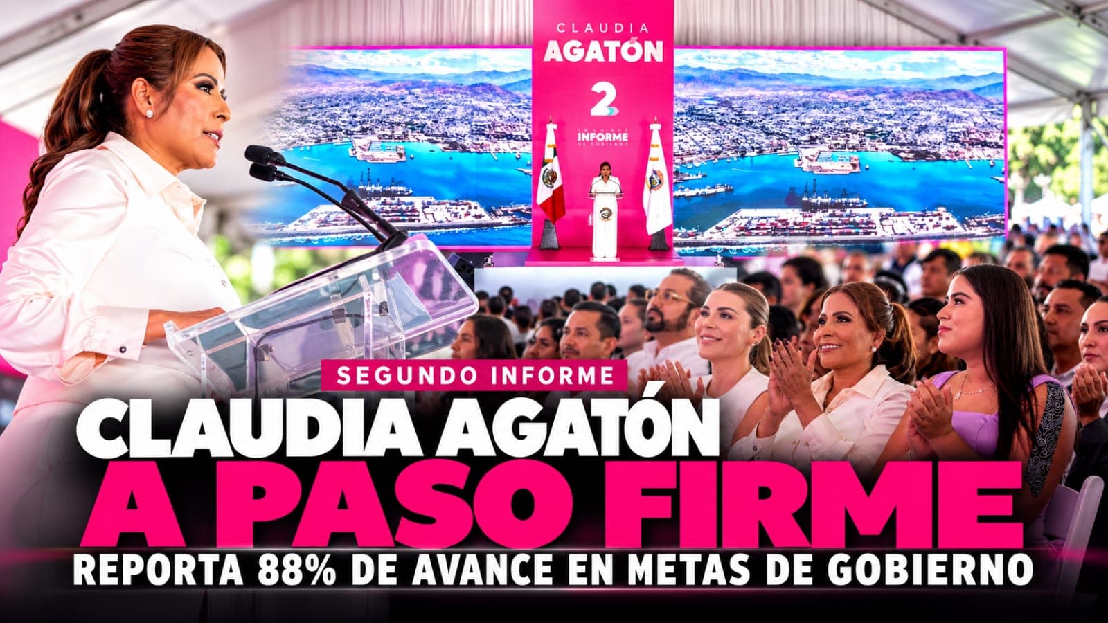 Claudia Agatón reporta 88% de avance en metas de gobierno; destaca obra, seguridad y servicios en Ensenada