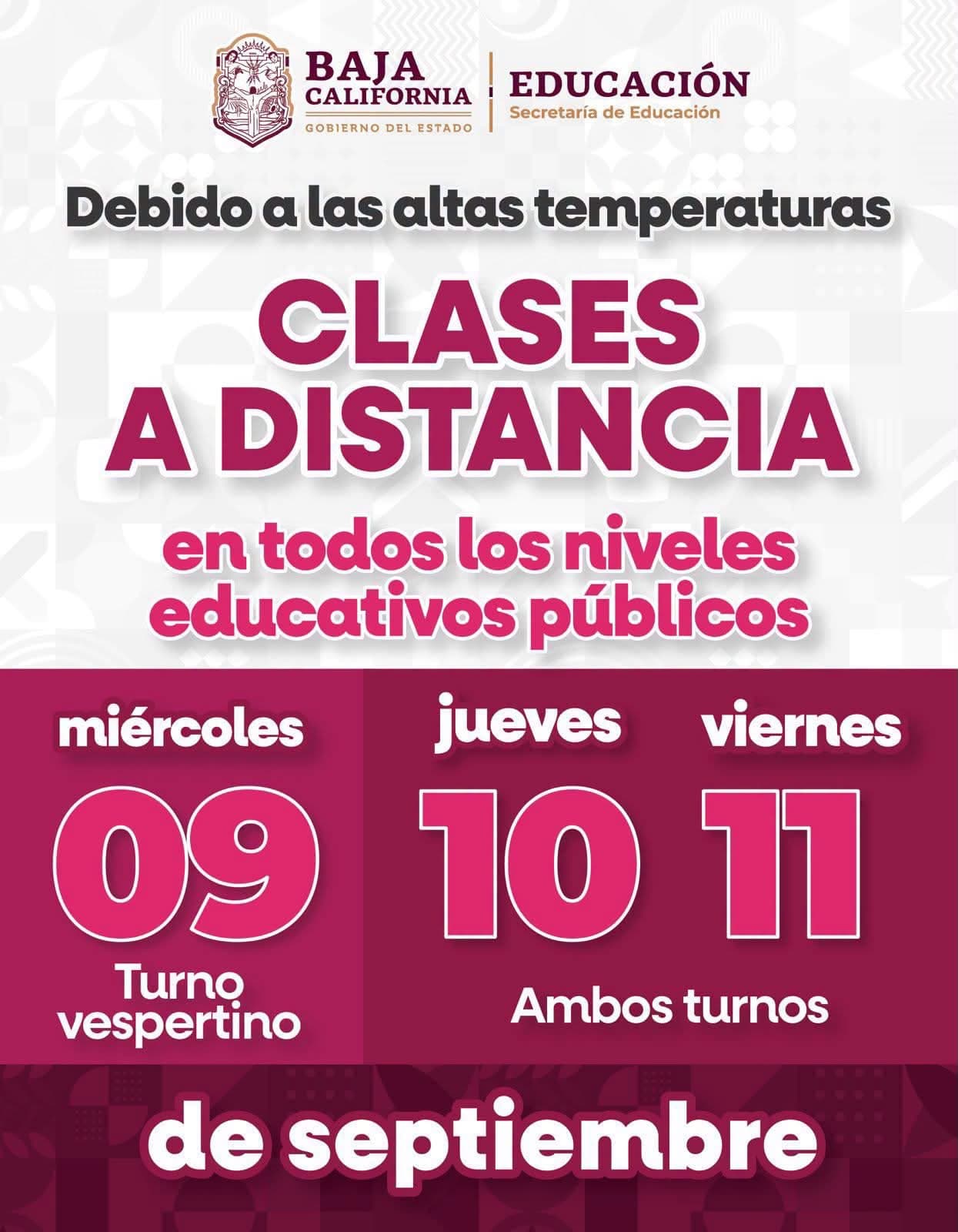 Calor extremo saca a estudiantes de las aulas en Baja California; clases serán a distancia