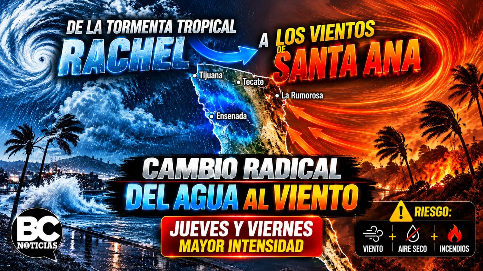 De Rachel a los Santa Ana: Ensenada pasa del agua al viento en cuestión de días