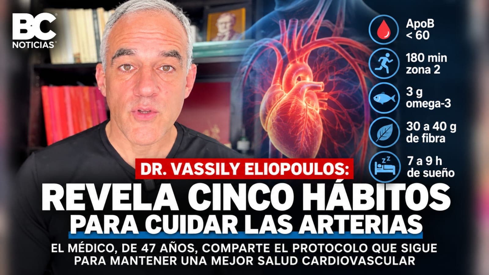 Cinco hábitos para cuidar las arterias: Dr. Vassily Eliopoulos