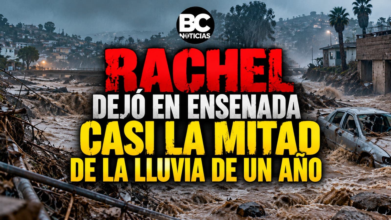 Rachel dejó en Ensenada 42% de la lluvia de todo un año; 60% cayó en sólo dos horas