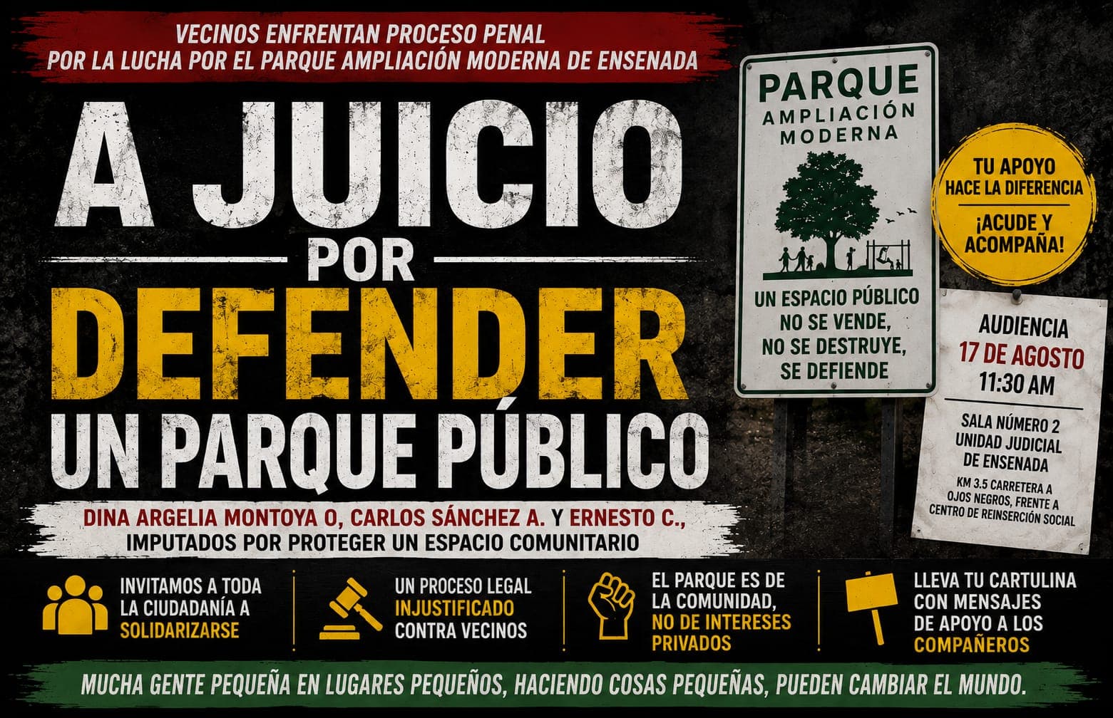 Defensa del Parque Ampliación Moderna llega a tribunales; vecinos convocan a audiencia