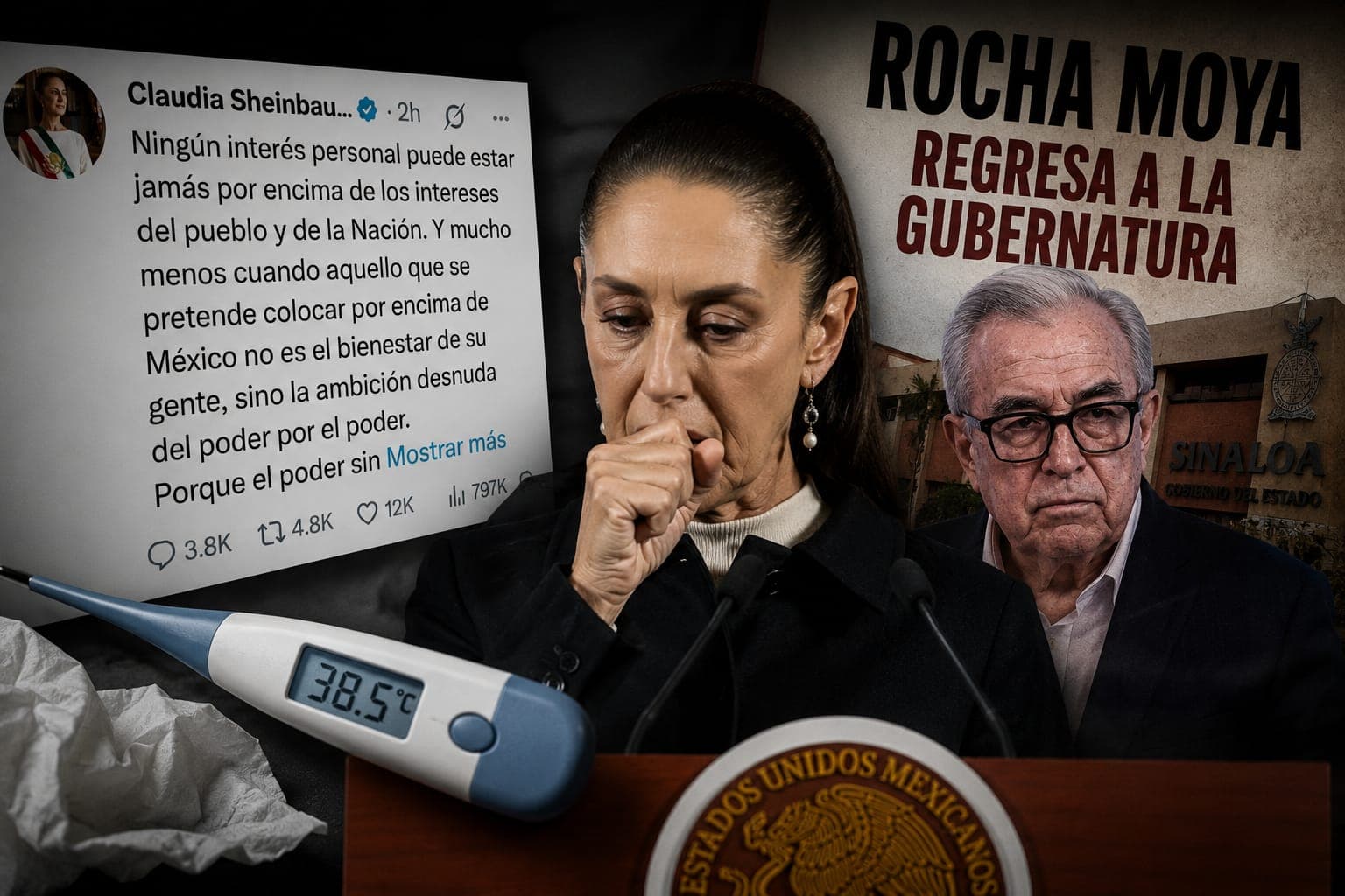 A Sheinbaum se le quitó la tos… y habló del poder: el regreso de Rocha sacude a Morena